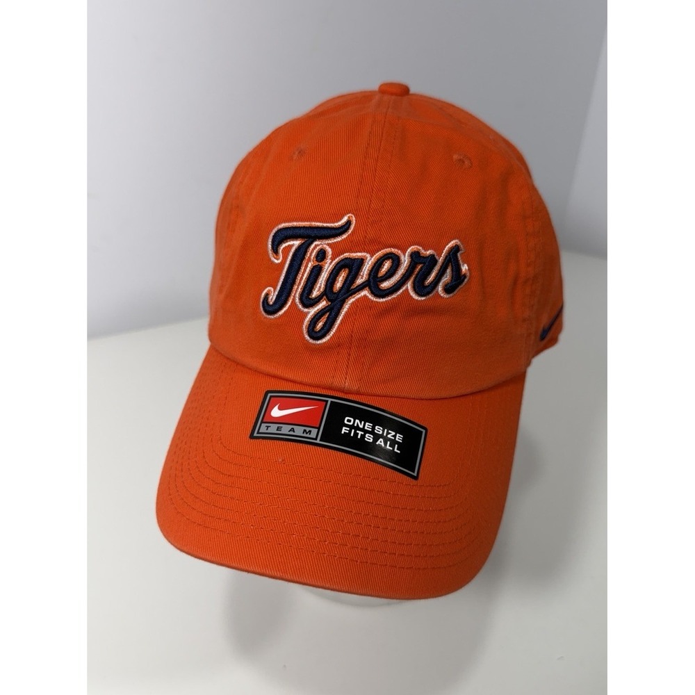 Nike Detroit Tigers baseball Hat Cap Orange team Genuine Y2K Adjustable